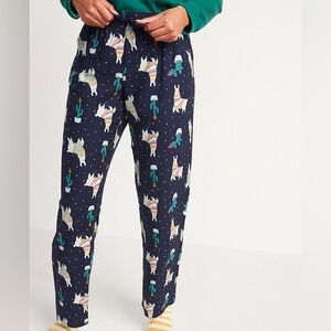 Old Navy Llama Cotton Patterned Flannel Pajama Pants - Small